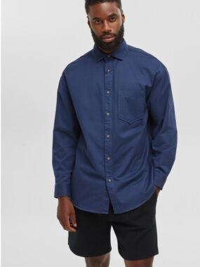 Mode of One Men's Relaxed-Fit Button-Down Twill Shirt,SIZE XXL NWT